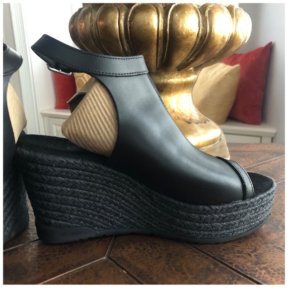 LIBERITAE LEATHER PLATFORM WEDGE SANDALS EURO SIZE 38 US SIZE 7.5 - Picture 4 of 13